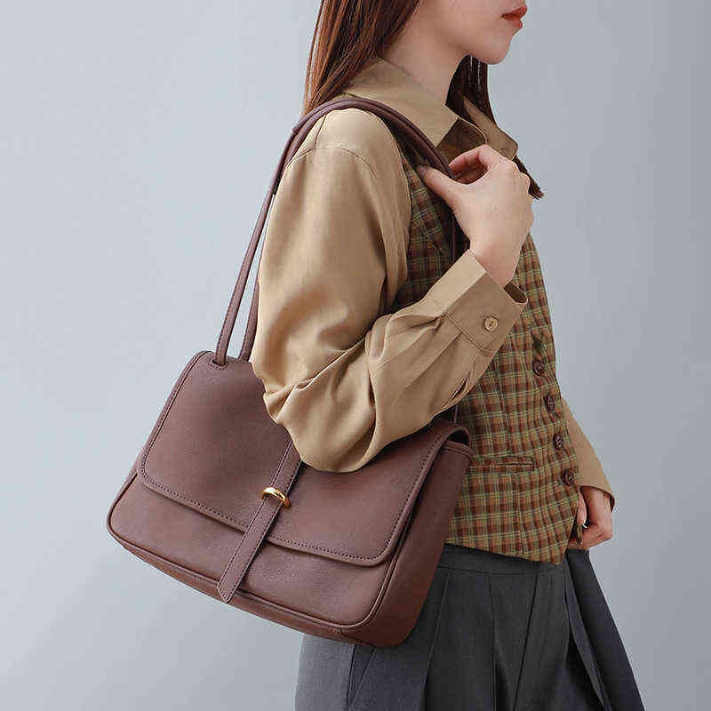 NXY Evening Bags Leather Messenger women's bag new fashion high sense diagonal cross foreign style of minority 220211