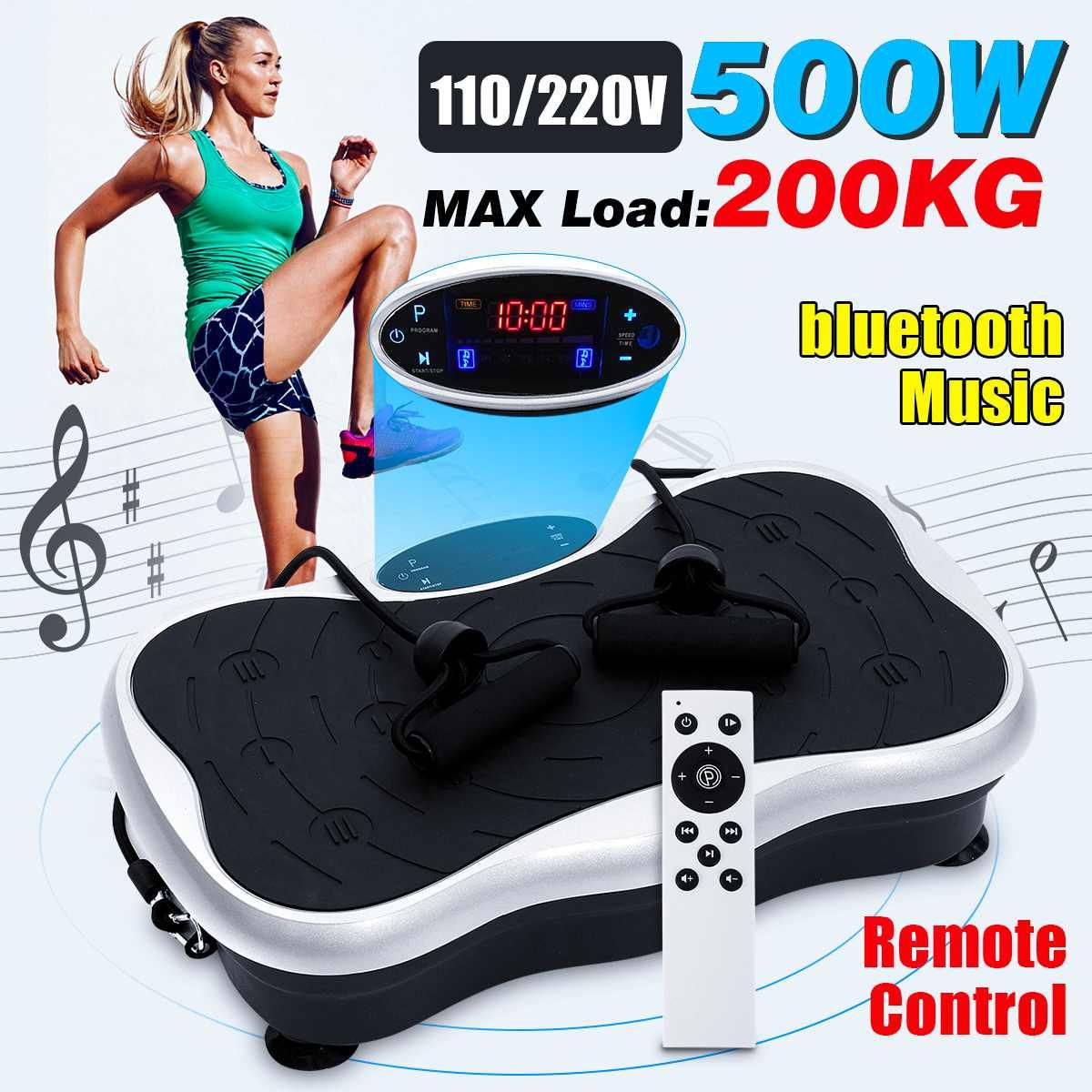 200KG441LBS Exercise Fitness Slim Vibration Machine Trainer Plate Platform Body Shaper Remote Control with Resistance Bands slimming machine