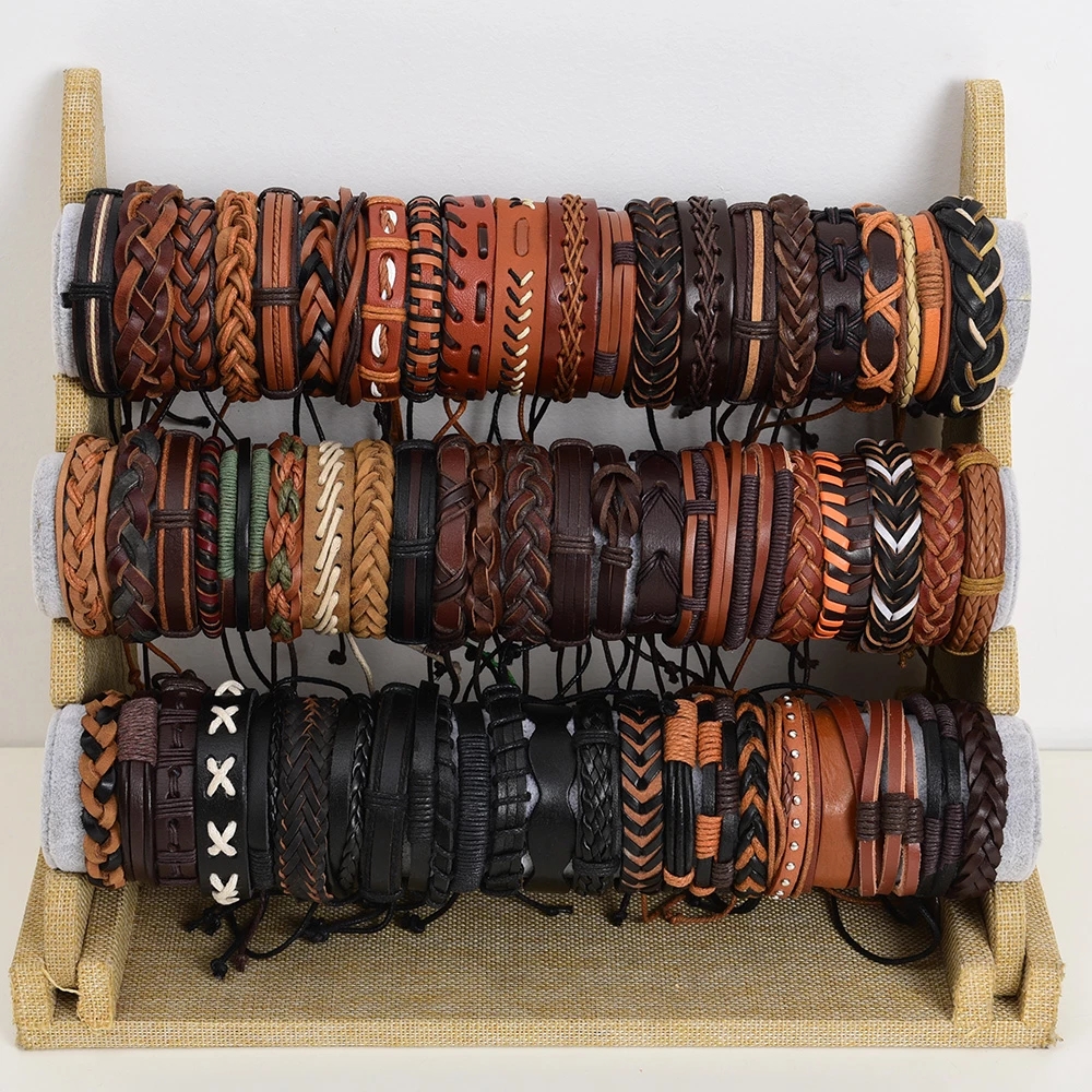 Wholesale Leather Cuff Bracelets For Men's Women's Jewelry Party Gifts Mix Styles Size Adjustable ( Retro Multicolor Style)
Wholesale Leather Cuff Bracelets For Men's Women's Jewelry Party Gifts Mix Styles Size Adjustable ( Retro Multicolor Style)