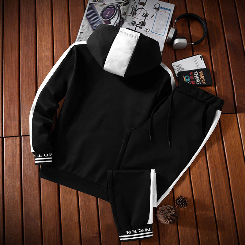 Tracksuit Set Men Sportswear Suit Autumn Winter Hooded Pullover Sweatshirt Gyms Outfit Hoodies Sweatpants Male 2 Piece Set 201104