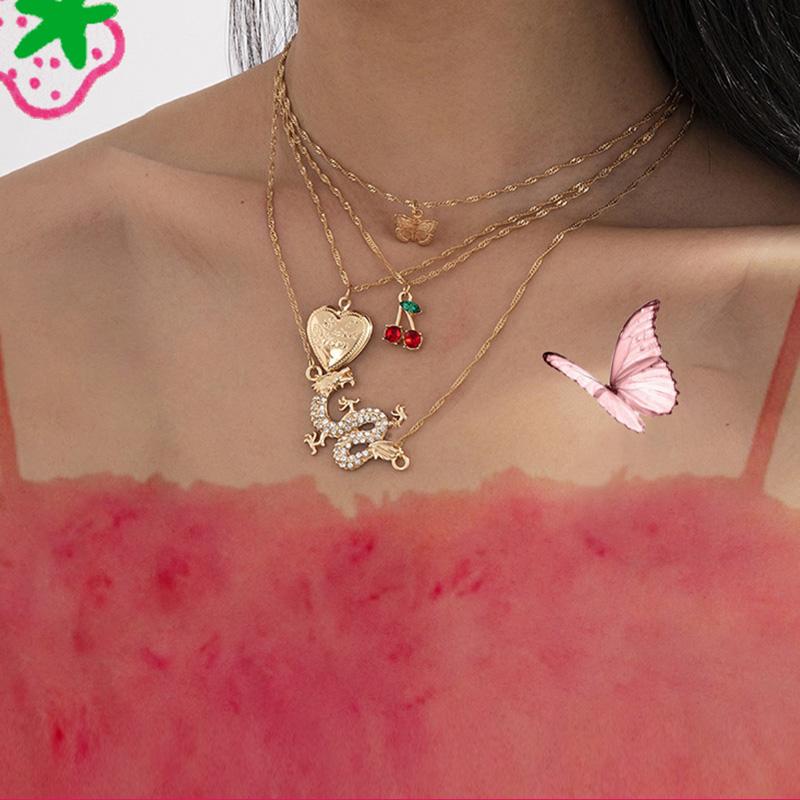 Pendant Necklaces Y2K Peach Heart Butterfly Cherry Dragon Necklace For Women Vintage Charms Animal Choker Gossip Girl Jewelry
Pendant Necklaces Y2K Peach Heart Butterfly Cherry Dragon Necklace For Women Vintage Charms Animal Choker Gossip Girl Jewelry