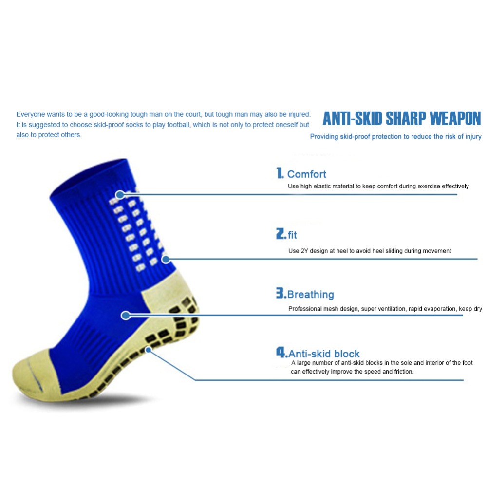 Men Anti Slip Football Socks Athletic Long Sock Absorbent Sports Grip Socks For Basketball Soccer Volleyball Running