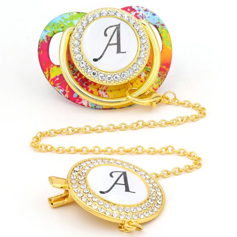 Pacifiers# Luxury Babi Pacifier Beads With Silicone Gold Bling Infant Nipple BPA Free Baby 26 Letter Initials Chupetero
Pacifiers# Luxury Babi Pacifier Beads With Silicone Gold Bling Infant Nipple BPA Free Baby 26 Letter Initials Chupetero