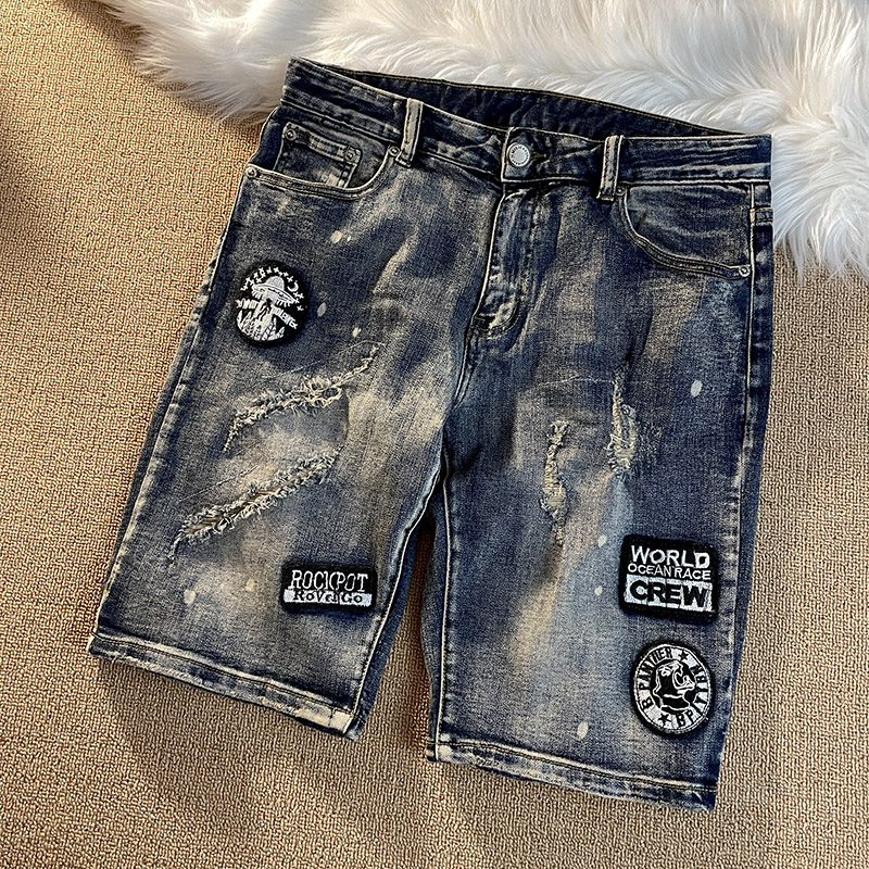 QNPQYX Men's Denim Shorts Summer Ripped Pants Printed Korean Version The Trend Self-cultivation All-match Knee Length Pants, Gray
QNPQYX Men's Denim Shorts Summer Ripped Pants Printed Korean Version The Trend Self-cultivation All-match Knee Length Pants, Gray
