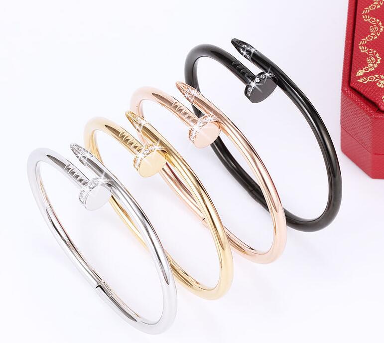 Classic Nail Bracelet mens Bracelets Diamonds designer Bangle luxury jewelry women Titanium steel Alloy Gold-Plated Craft Gold Silver Rose N, Black
Classic Nail Bracelet mens Bracelets Diamonds designer Bangle luxury jewelry women Titanium steel Alloy Gold-Plated Craft Gold Silver Rose N, Black