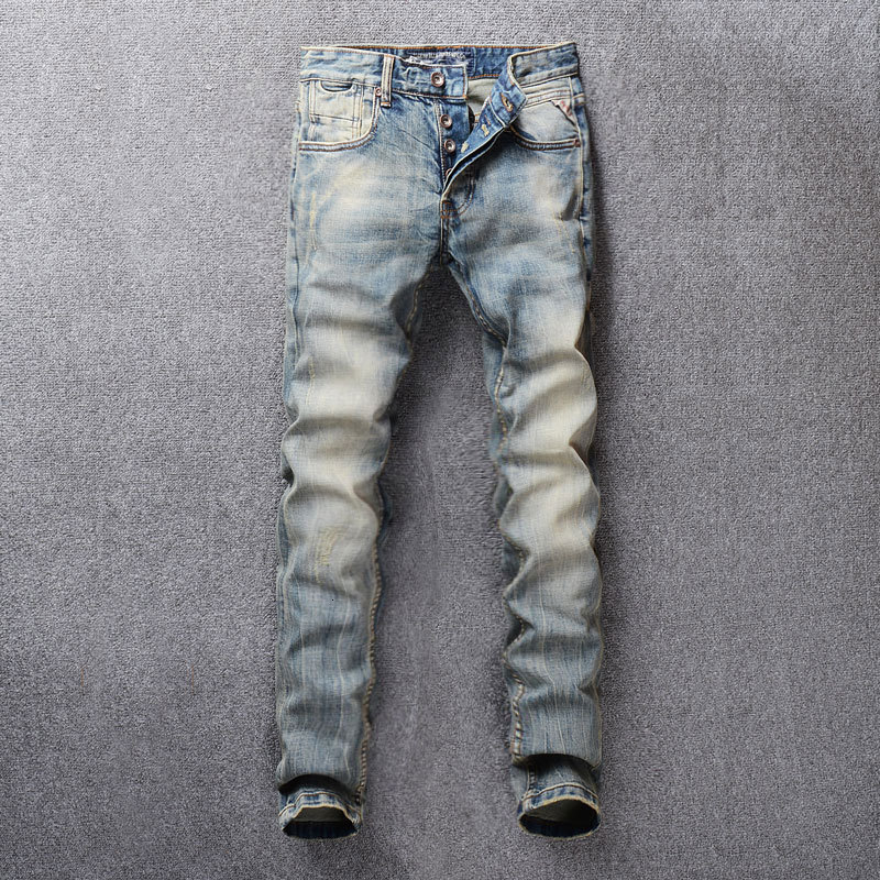 2021 New Vintage Classical Retro Washed Slim Fit Little Elastic Denim Pants 98% Cotton Fashion Men Basic Buttons Jeans 70nc, Retro color
2021 New Vintage Classical Retro Washed Slim Fit Little Elastic Denim Pants 98% Cotton Fashion Men Basic Buttons Jeans 70nc, Retro color