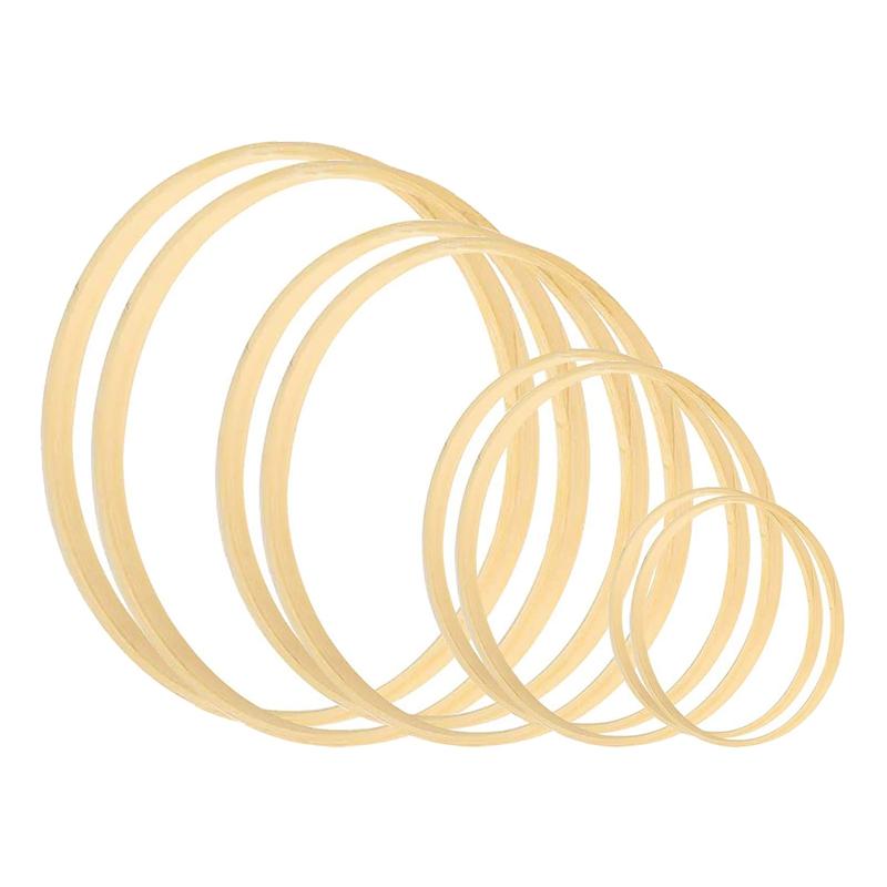 

8 Pack Wreath Bamboo Rings 4 Sizes Floral Macrame Hoop Rings for DIY Dream Catcher,Wedding Decor and Wall Hanging Crafts