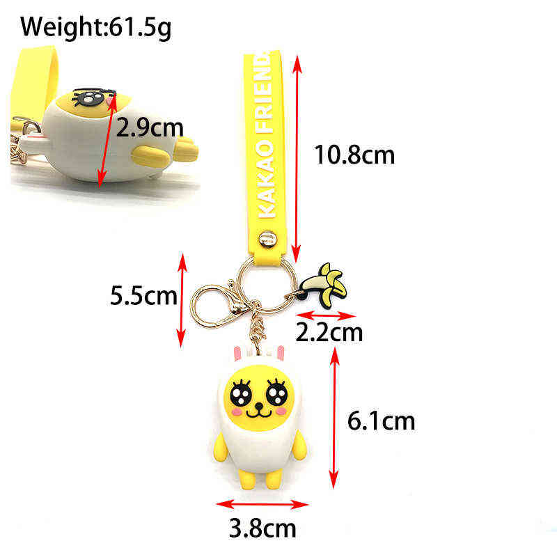 Korea Popular Cartoon Kakao Friends Characters PVC Soft Material 3D Modeling Key Chain Suitable For Gift Giving H1126