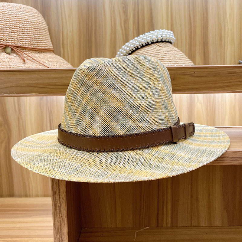 2021 New Unisex Summer Jazz Sun for Women Men Striped Panama Straw Khaki Blue Wide Brim Fedora with Belt Buckle Derby Hat Yhnn
2021 New Unisex Summer Jazz Sun for Women Men Striped Panama Straw Khaki Blue Wide Brim Fedora with Belt Buckle Derby Hat Yhnn