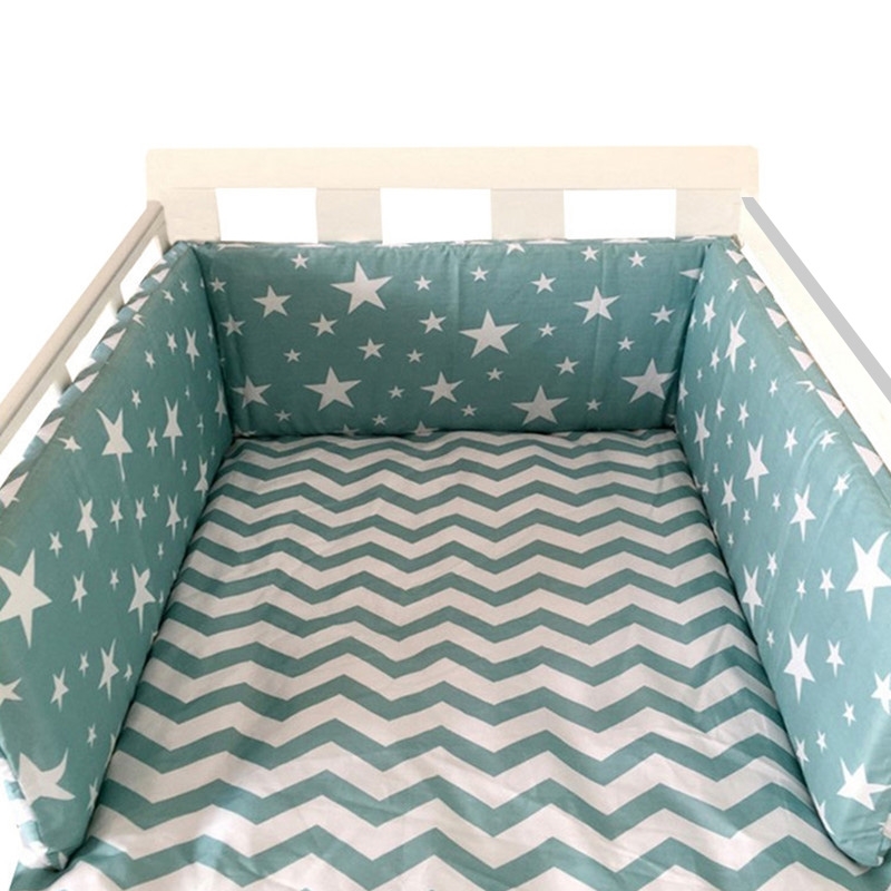 baby nursery Nordic Stars Baby Bed Thicken Bumper Crib Around Cushion Cot Protector Pillows borns Room Decor 210812
