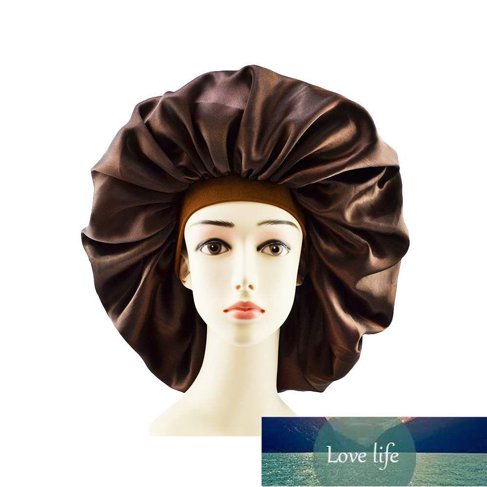 New Fashion Big Size Satin Silk Bonnet Sleep Night Cap Head Cover Bonnet Hat For Curly Springy Hair