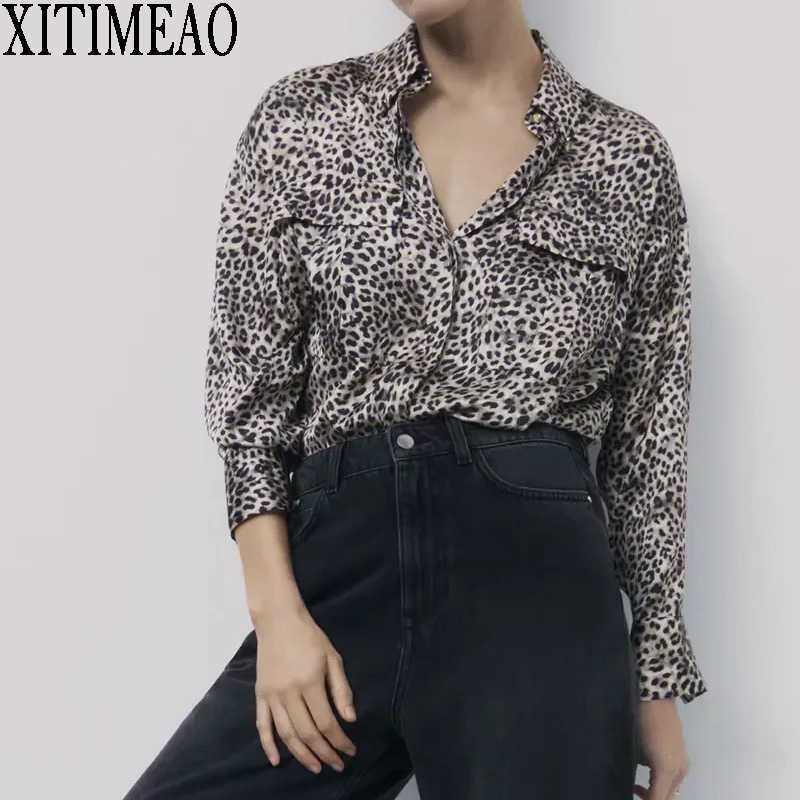 ZA Women Fashion Retro Leopard Print Lapel Blouse Elegant Loose Long Sleeve Shirts Casual Chic Tops 210604, As picture
ZA Women Fashion Retro Leopard Print Lapel Blouse Elegant Loose Long Sleeve Shirts Casual Chic Tops 210604, As picture