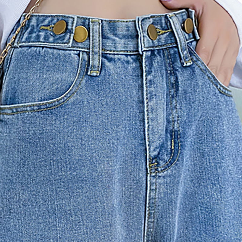 High-waisted straight-leg jeans women new Korean version loose and thin, high-fashion all-match drape wide-leg pants 210222