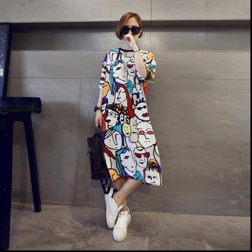 Harajuku Funny Print Summer Loose Dress O Neck Short Sleeve Cartoon Women T Shirt Dresses Club Party Vestidos Robe, Gray
Harajuku Funny Print Summer Loose Dress O Neck Short Sleeve Cartoon Women T Shirt Dresses Club Party Vestidos Robe, Gray