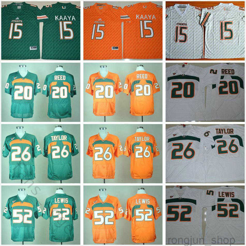 NCAA Miami Hurricanes Football Jerseys College 20 Reed 15 Brad Kaaya 26 Sean Taylor 52 Ray Lewis Stitched Jersey Green Orange White, Brown
NCAA Miami Hurricanes Football Jerseys College 20 Reed 15 Brad Kaaya 26 Sean Taylor 52 Ray Lewis Stitched Jersey Green Orange White, Brown