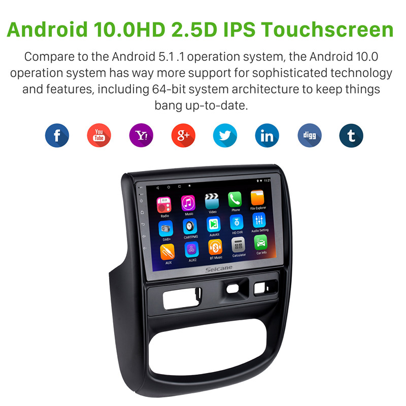 9 Inch Android 10.0 Car dvd Radio Player For 2012-2020 RENAULT DUSTER / 2014-2016 NISSAN TERRANO GPS Navi with HD support Carplay