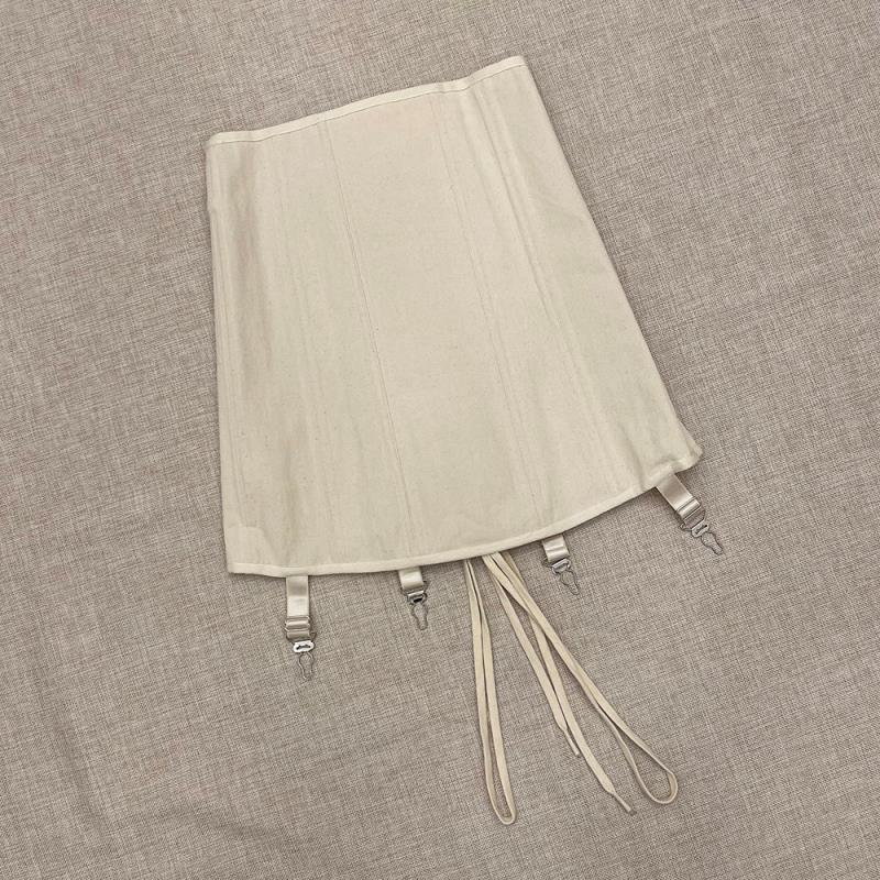 Cotton Two-Color Unique Lace-up Fishbone High Waist Sexy Slim Fit Hip Skirt 210309