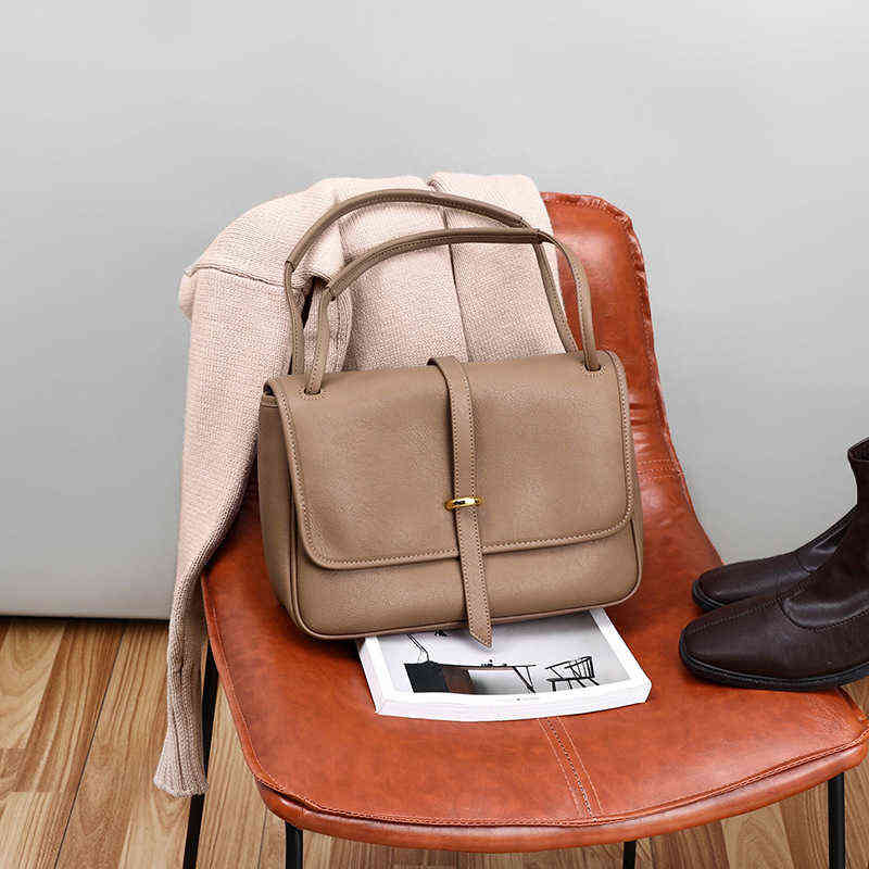 NXY Evening Bags Leather Messenger women's bag new fashion high sense diagonal cross foreign style of minority 220211