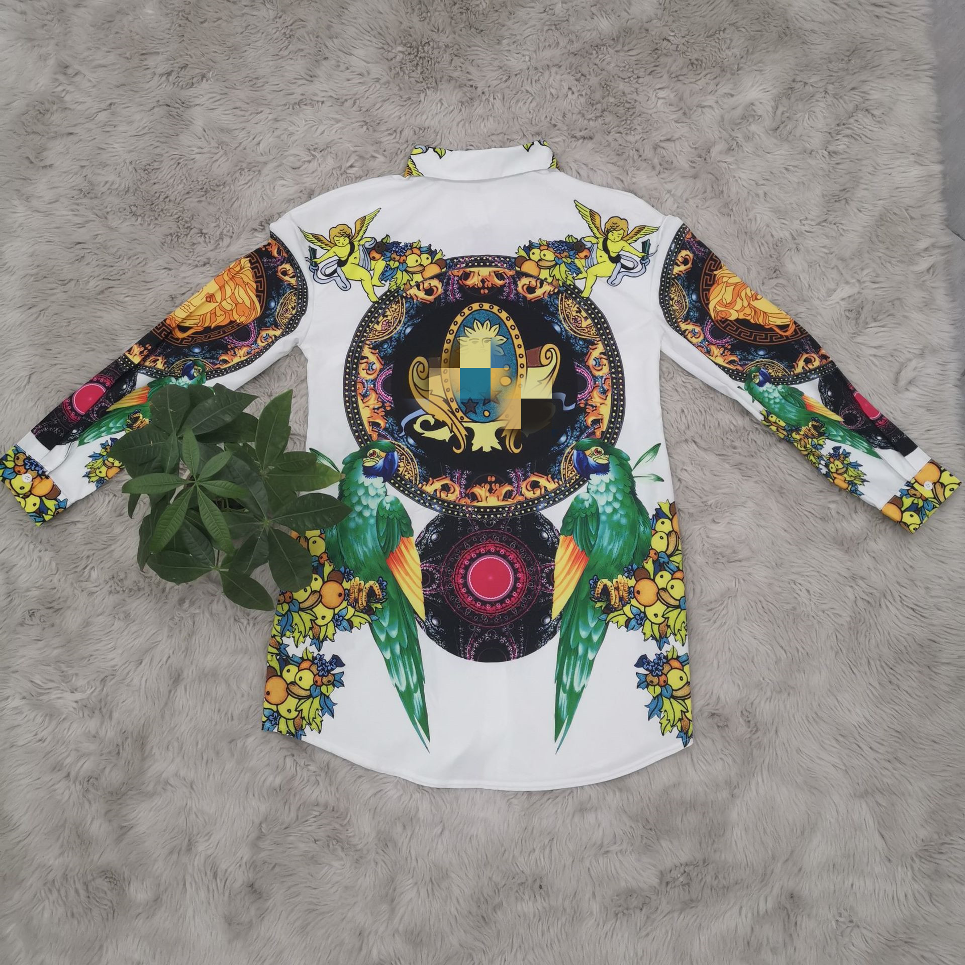 Blusas Mujer De Moda Long Sleeve Polo Neck Blouse Women Sring and Summer Fashion Print Kimono Casual Home Bouse Shirt Top 210225
