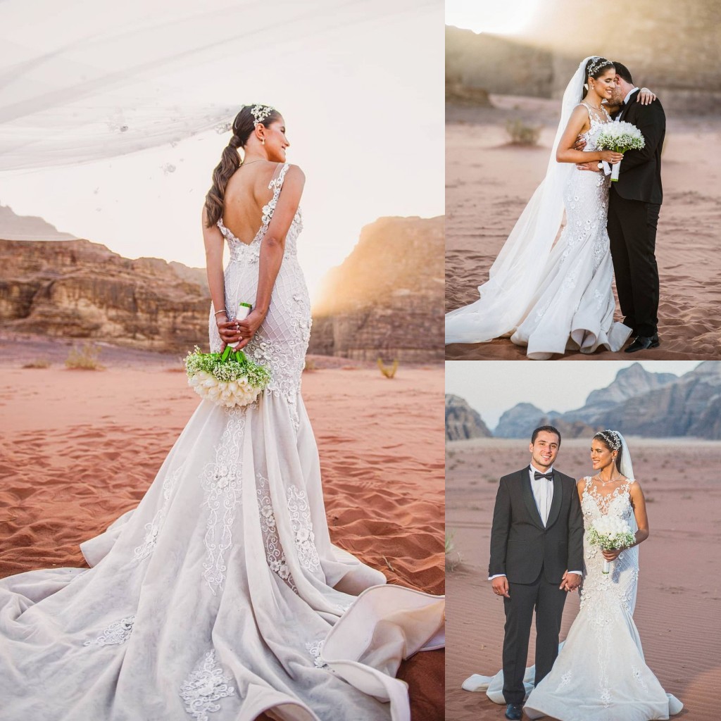Mermaid Lace Amazing Backless Wedding Dresses Beaded Bateau Neck Appliqued Bridal Gowns Sweep Train Robe De Marie