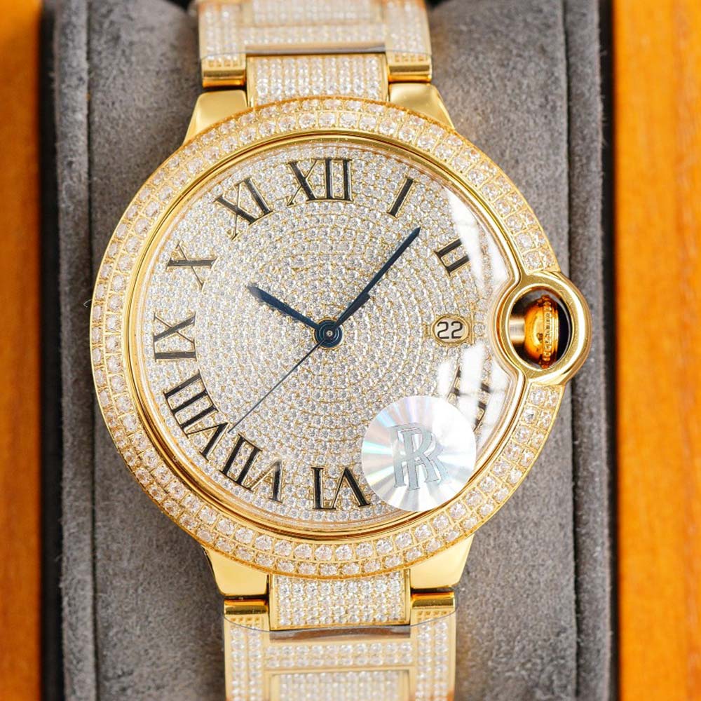 Full Diamond Series Mens Watch Automatic Mechanical Sapphire Watches 42MM Women Wristwatch High-end Stainless Steel Belt Montre de Luxe, Colour 3
Full Diamond Series Mens Watch Automatic Mechanical Sapphire Watches 42MM Women Wristwatch High-end Stainless Steel Belt Montre de Luxe, Colour 3