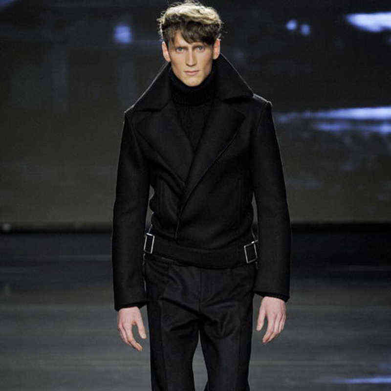 Men's woolen jacket autumn and winter show locomotive short business slim casual woolen coat jacket 211122