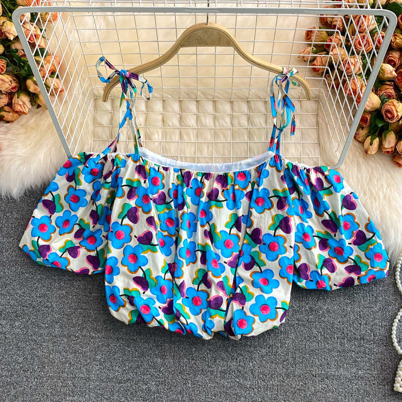 DEAT Women Printing Sling T-shirt Solid Color Slash Neck Short Sleeve Fashion Temperament Spring Summer 11D1402 210709