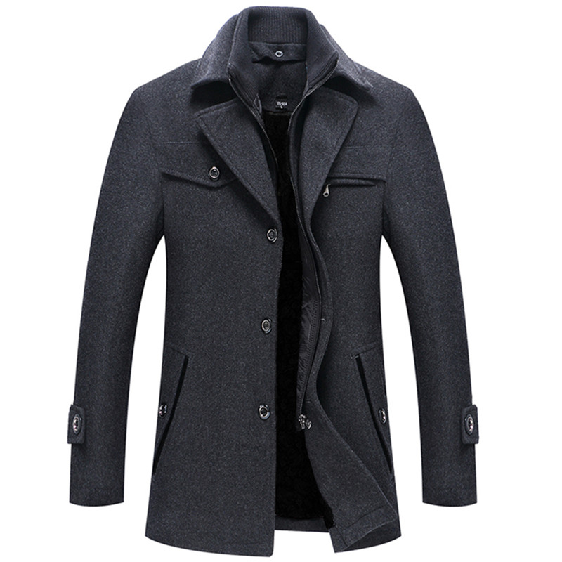 Winter Mens Casual Wool Trench Blends Coat Business Medium Long Solid Color Thicken Slim Windbreaker Warm Overcoat Jacket 2pcs, Gray
Winter Mens Casual Wool Trench Blends Coat Business Medium Long Solid Color Thicken Slim Windbreaker Warm Overcoat Jacket 2pcs, Gray