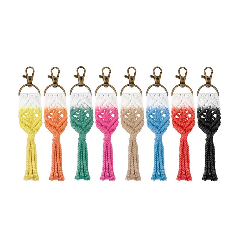 Keychains Cotton String Macrame Keychain Bohemia Handmade Weave Coloring Long Tassel Women Handbags Pendants Accessories
Keychains Cotton String Macrame Keychain Bohemia Handmade Weave Coloring Long Tassel Women Handbags Pendants Accessories