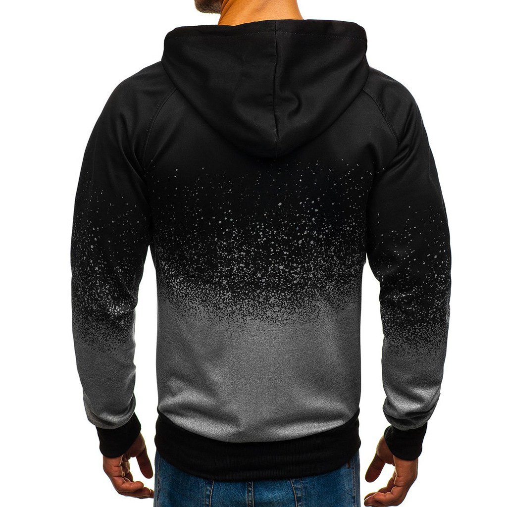 Hoodies Sweatshirts Europe United States autumn and winter 3D digital printing hooded sweater men's gradient men