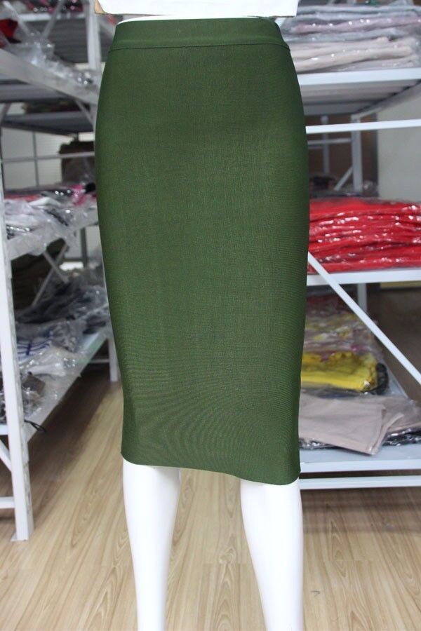 Top Quality Girl Sexy 21 Colors Knee Length Bandage Pencil Women Pary Fashion Formal Skirt 210306