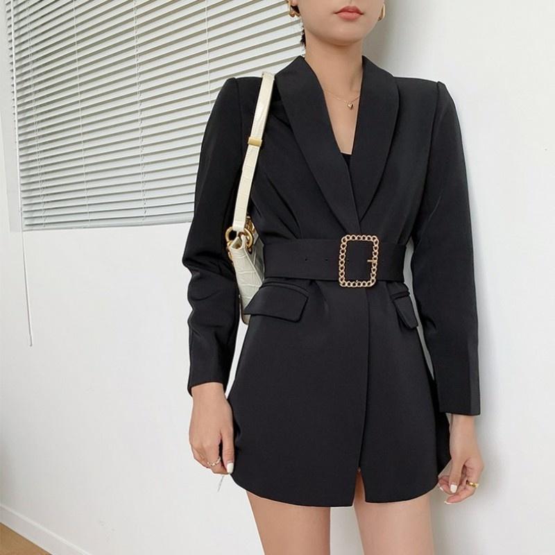 Women' Suits & Blazers Slim Vintage Waist Sashes Elegant Office Ladies Black Suit Jacket Autumn Medium Long Single Button Womens Blazer Coa
Women' Suits & Blazers Slim Vintage Waist Sashes Elegant Office Ladies Black Suit Jacket Autumn Medium Long Single Button Womens Blazer Coa
