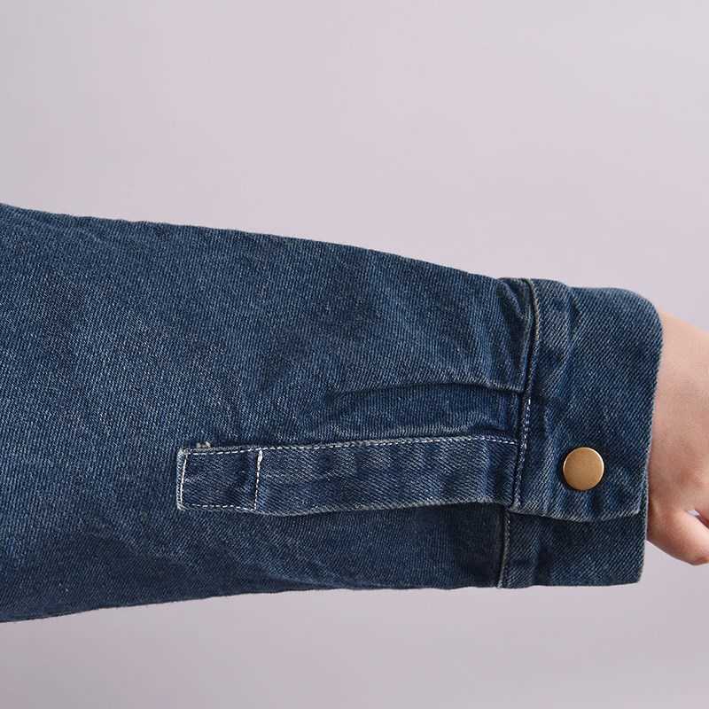 NYFS Big size Loose Single Breasted Denim Trench Coat Women Vintage Solid color Long Windbreaker 210914