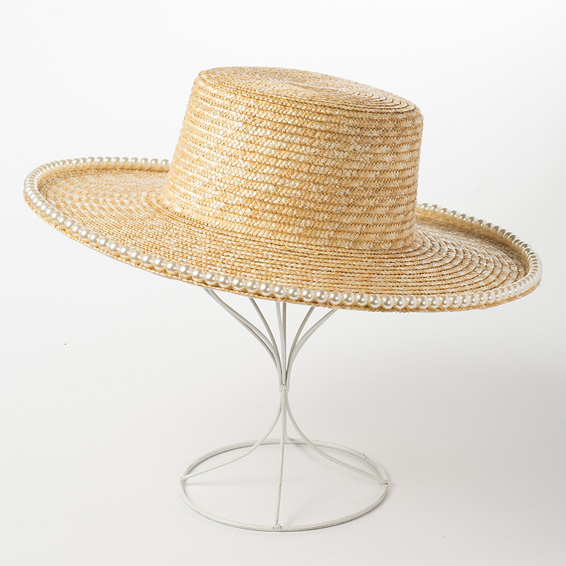 2021 New Classical Wheat Straw Flat Top Wide Brim Boater with Pearl Trip Summer Sun Hats for Women Elegant Ladies Cap Derby Hat Ypqc, Natural
2021 New Classical Wheat Straw Flat Top Wide Brim Boater with Pearl Trip Summer Sun Hats for Women Elegant Ladies Cap Derby Hat Ypqc, Natural