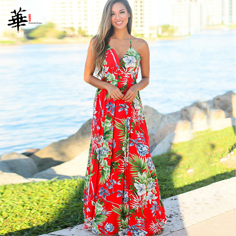 Boho Summer Dress Women Multicolor V-neck Maxi Dress Long Dresses for Women Plus Size Clothing Sexy Party Woman Dress New Robes 210309