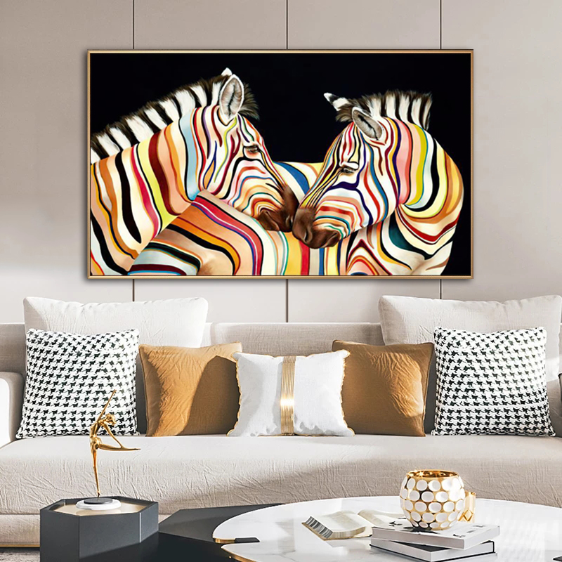 Watercolor Zebra Poster Canvas Prints Wall Painting Wall Art Pictures For Living Room Animal Modern Home Decor Colorful Cuadros