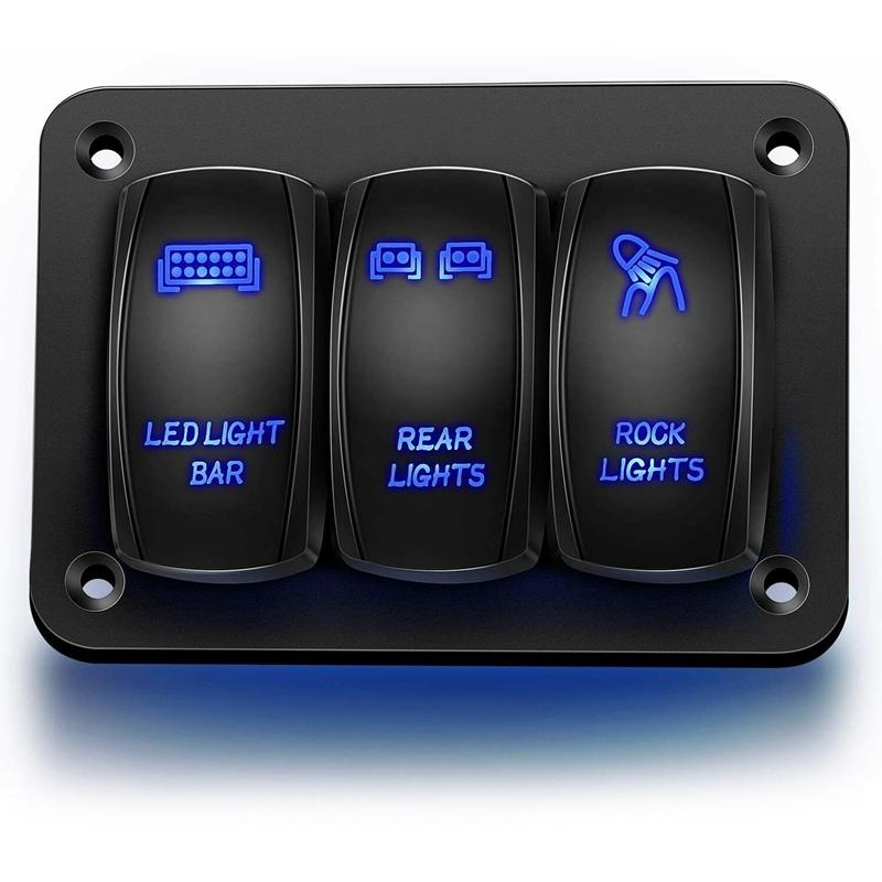 Parts 3 Gang Toggle Blue LED Light Rocker Switch Panel For Car Marine Boat Waterproof 12V
Parts 3 Gang Toggle Blue LED Light Rocker Switch Panel For Car Marine Boat Waterproof 12V