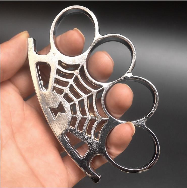 

2021 Self-defense spider web self-defense weapon hand support iron four-finger tiger knuckle brass ring martial arts fight boxing ring, Black