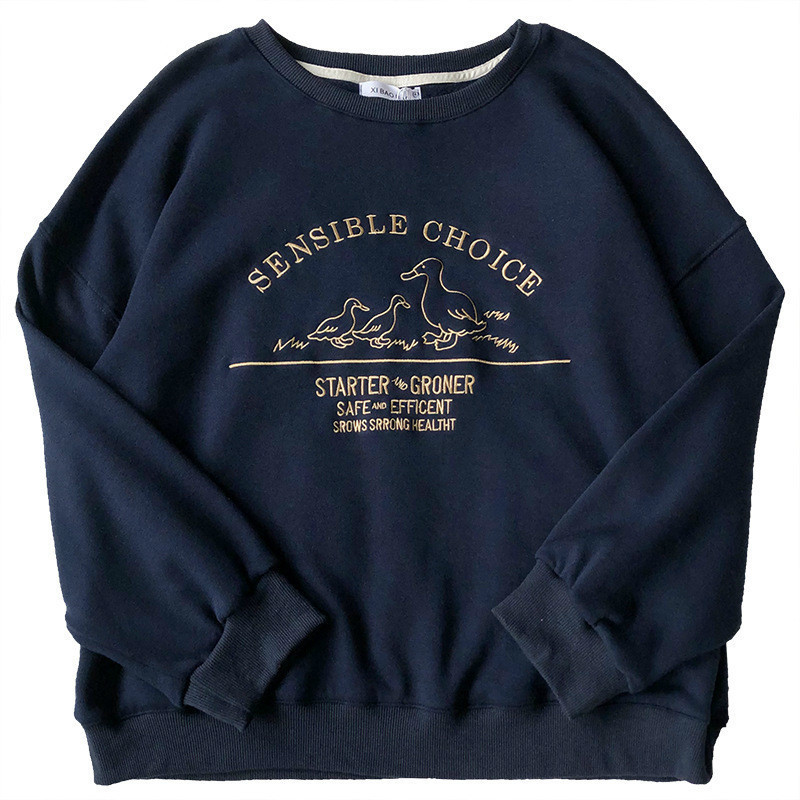 Letter Embroidery Women Sweatshirt Loose Harajuku Oversize Sweatshirt Pullovers Spring Autumn Hoody T200904