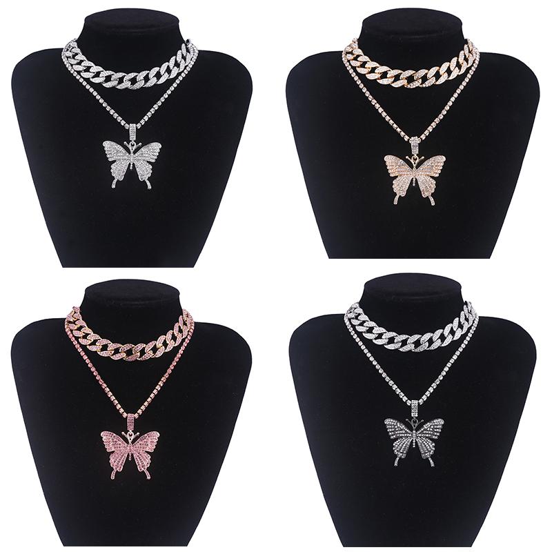 Pendant Necklaces Big Butterfly Necklace Set Iced Out Rhinestone Hip Hop For Women Bling Cuban Link Chain Choker Jewelry
Pendant Necklaces Big Butterfly Necklace Set Iced Out Rhinestone Hip Hop For Women Bling Cuban Link Chain Choker Jewelry