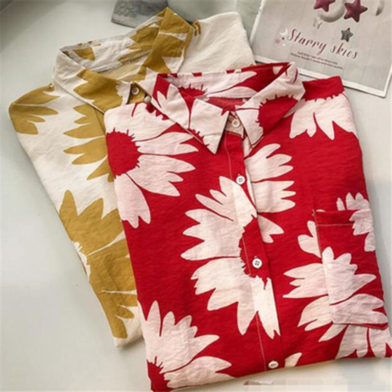 Vintage Blouses Women floral Print Shirts Long Sleeve Cotton Tops Plus Size 4XL spring autumn Blousa Fashion Female Clothing
