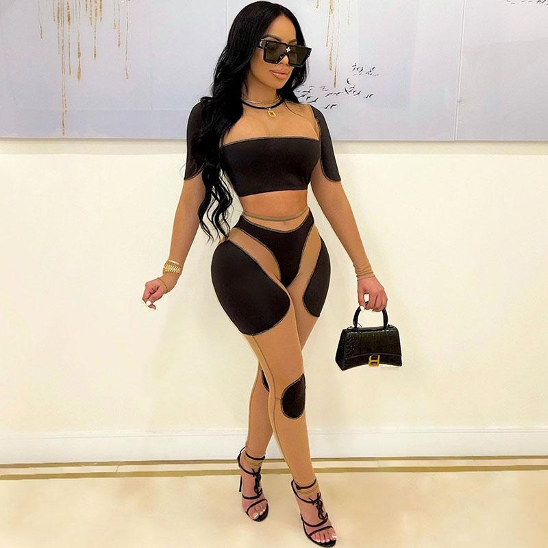 Women' Two Piece Pants Sexy Mesh Sheer Patchwork 2 Club Outfits For Women Y2K Festival Clothing Crop Top And Leggings Night Party Matching, Black
Women' Two Piece Pants Sexy Mesh Sheer Patchwork 2 Club Outfits For Women Y2K Festival Clothing Crop Top And Leggings Night Party Matching, Black