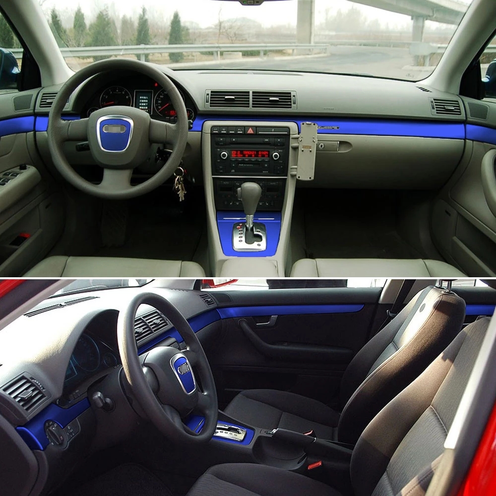 For Audi A4 B6 B7 2002-2008 Interior Central Control Panel Door Handle Carbon Fiber Sticker Decals Car styling Accessorie
