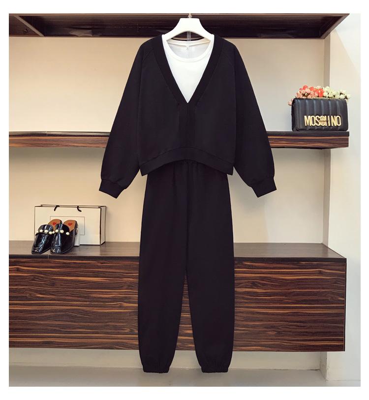 Women's Two Piece Pants Autumn Casual Three Set Loose Trousers Suit Survetement Femme 3 Year-old Female Costume Clothes For Women, Black
Women's Two Piece Pants Autumn Casual Three Set Loose Trousers Suit Survetement Femme 3 Year-old Female Costume Clothes For Women, Black