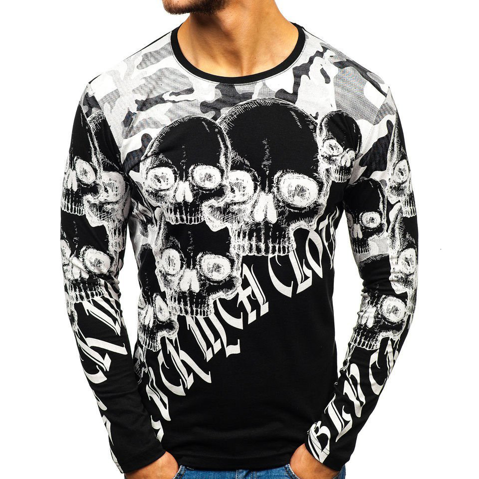 2021 Autumn Fashion Men's Long t Shirts Casual Men Skulls Print Full Sleeve Tshirts Oversized Slim Fit Tees Tops Koszulka Byzh, Black
2021 Autumn Fashion Men's Long t Shirts Casual Men Skulls Print Full Sleeve Tshirts Oversized Slim Fit Tees Tops Koszulka Byzh, Black