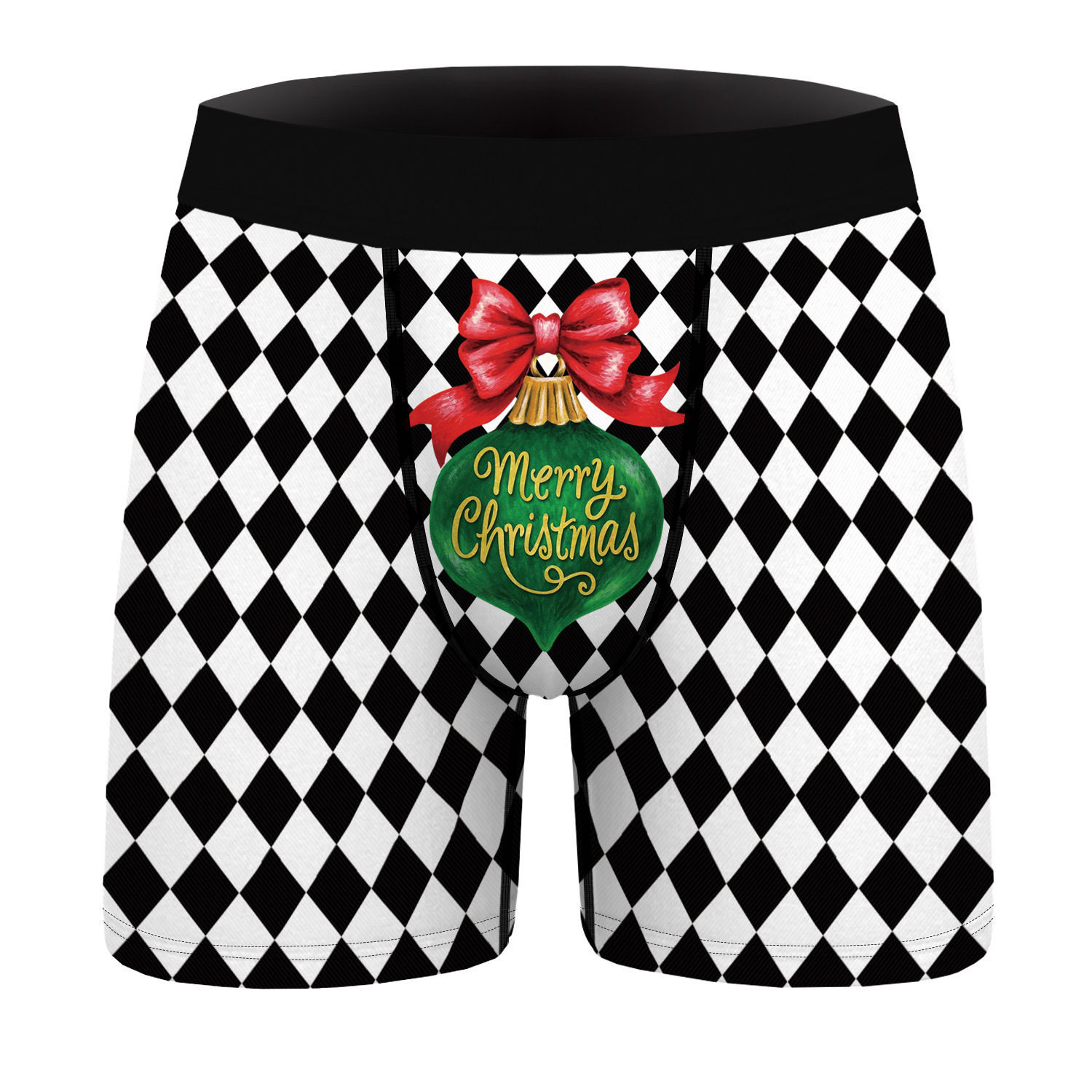 Black white grid Men's funnny boxers underpants Christmas boy friend gift mid-rise novelty underwear #073 
Black white grid Men's funnny boxers underpants Christmas boy friend gift mid-rise novelty underwear #073