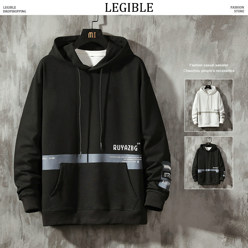 Legible Spring Autumn Men's Patchwork Hooded Hip Hop Hoodies Men Casual Fashion Sweatshirt Men Hoodie Male 4XL 5XL 201126