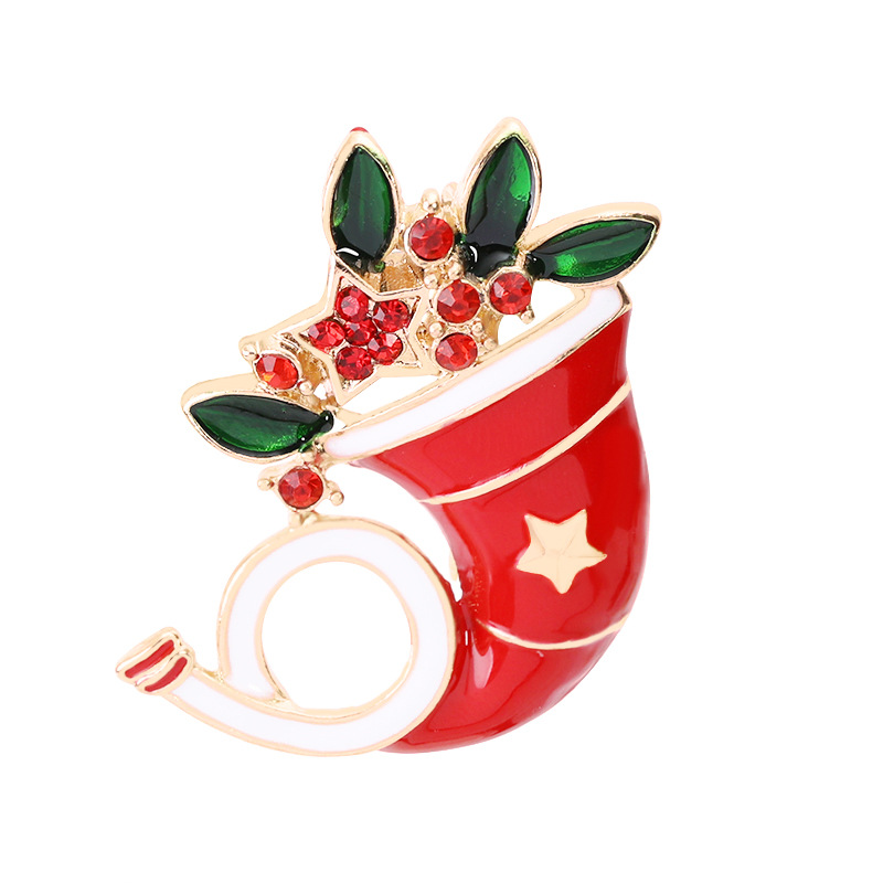 Fashion Brooch As Tree Snowman Christmas Boots Jingling Bell Santa Claus Brooches Pins Xmas Gift Free shipping
