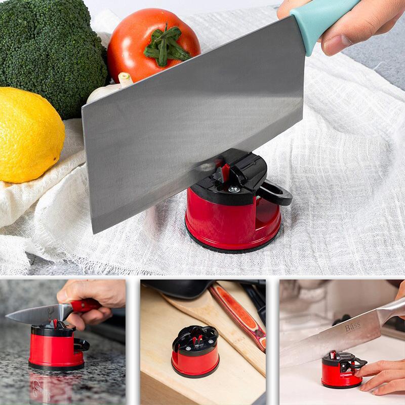 Suction Cup Whetstone SuperSharp Suction Cup Knife Sharpener Ceramic Rod Knife Tungsten Portable Magic Sharper Tools For Kitchen