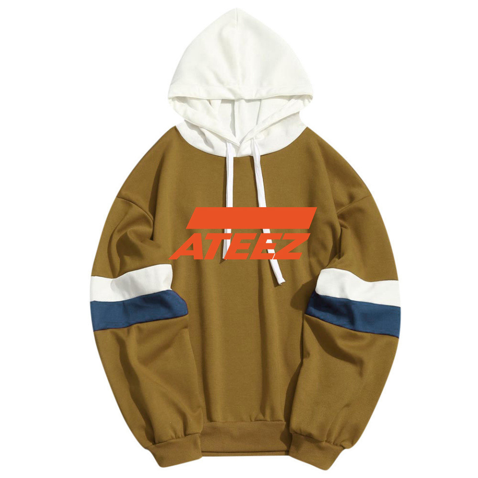 Kpop ATEEZ Idol Fan Support Hoodies Men Women Kpop Popular Hip Hop Streetwear Sweatshirt Long Sleeve Patchwork Sudaderas T200407